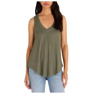 Z Supply Forest Green Rib Hacci Vagabond Knit Sleeveless Tank Top sz M